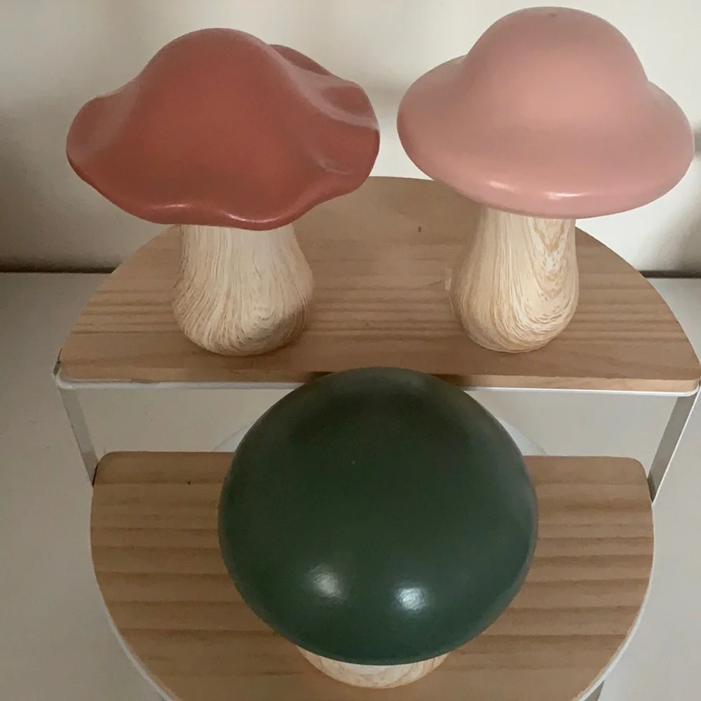 Easter Target 3pc Ceramic Spring Mushroom Set. Brand New.